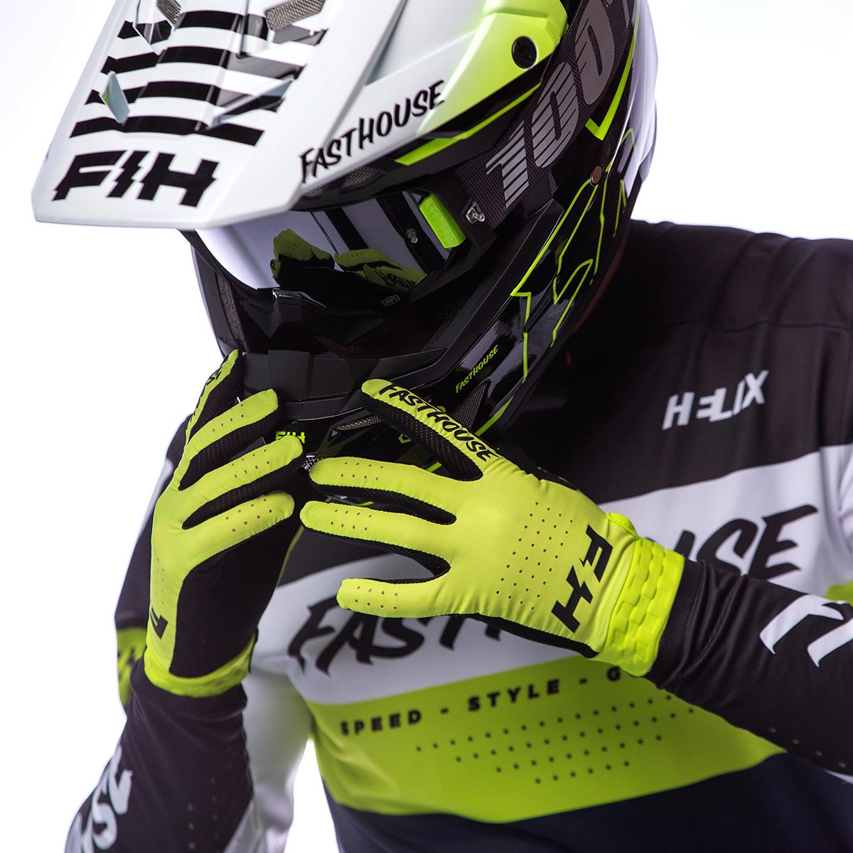 Helix Daytona Jersey - Black/Flo Green Fasthouse FH Brand / No Collab Fasthousedev