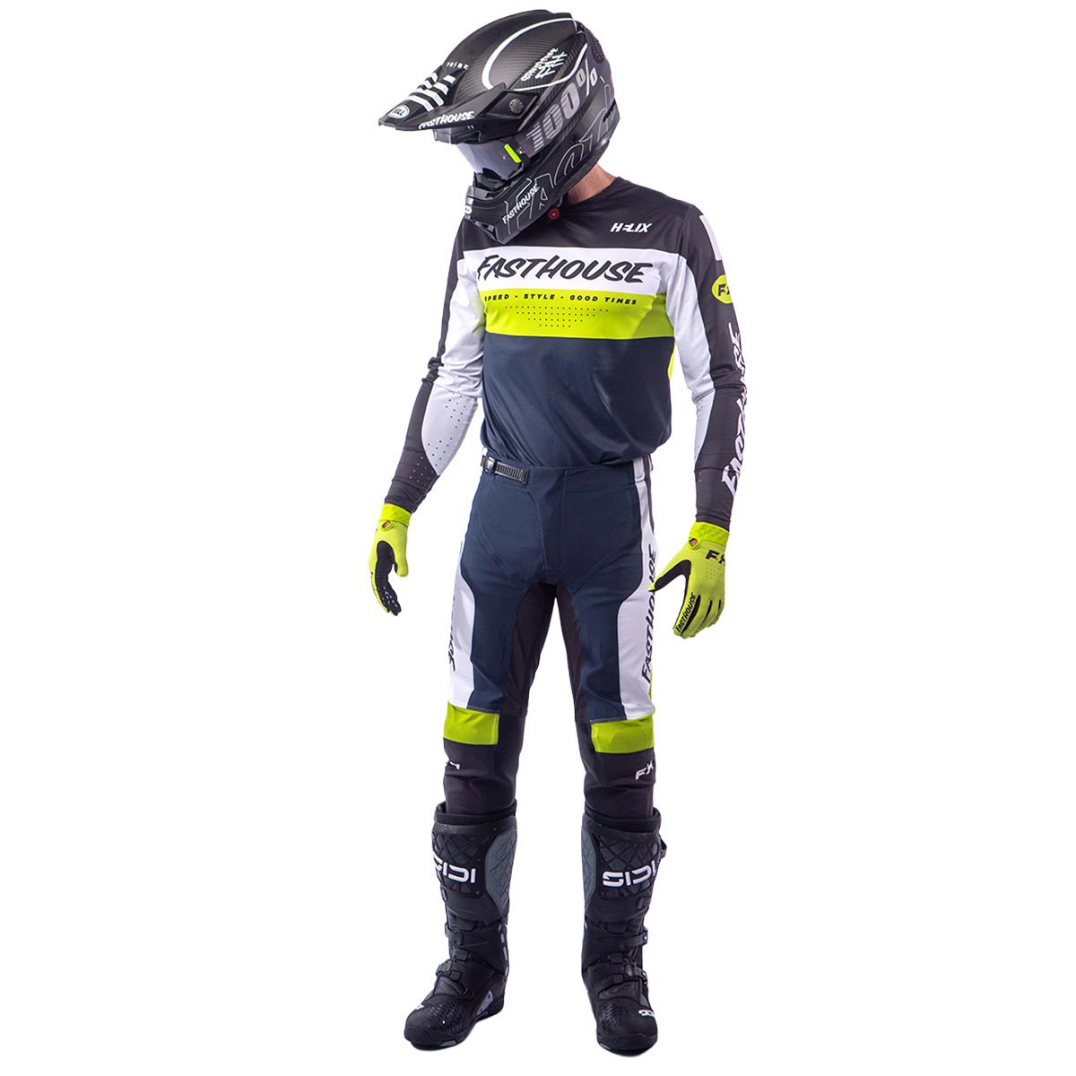 Helix Daytona Jersey - Black/Flo Green Fasthouse FH Brand / No Collab Fasthousedev