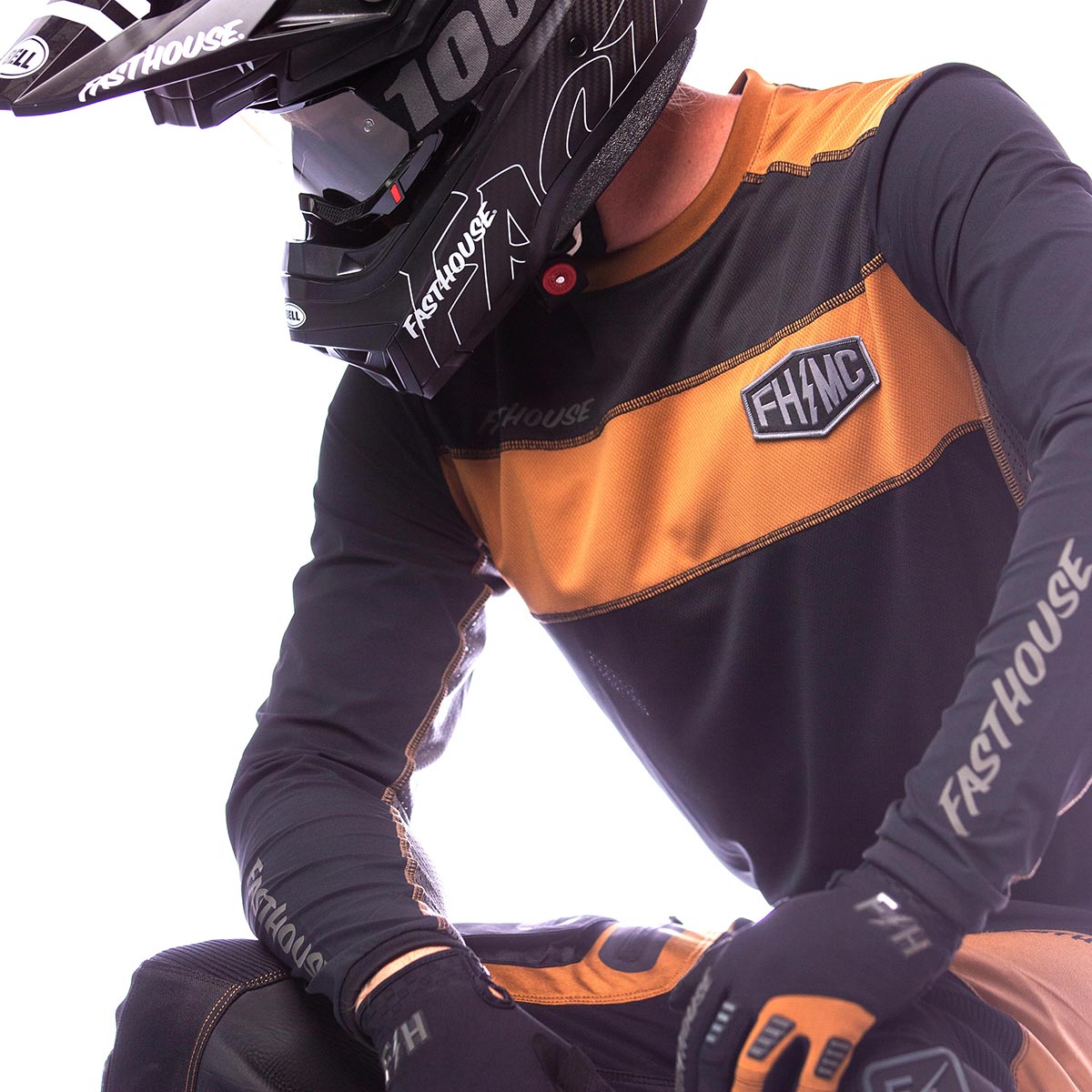 Off-Road Bronx LS Jersey - Black/Camel Fasthouse FH Brand / No Collab Fasthousedev