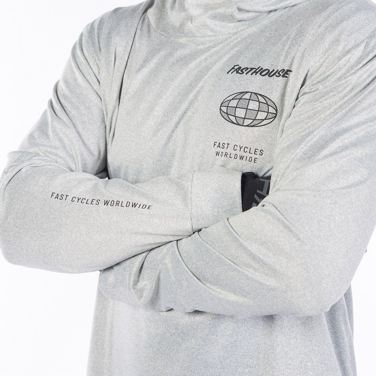 Baux Hooded UPF LS Tee - Silver Heather