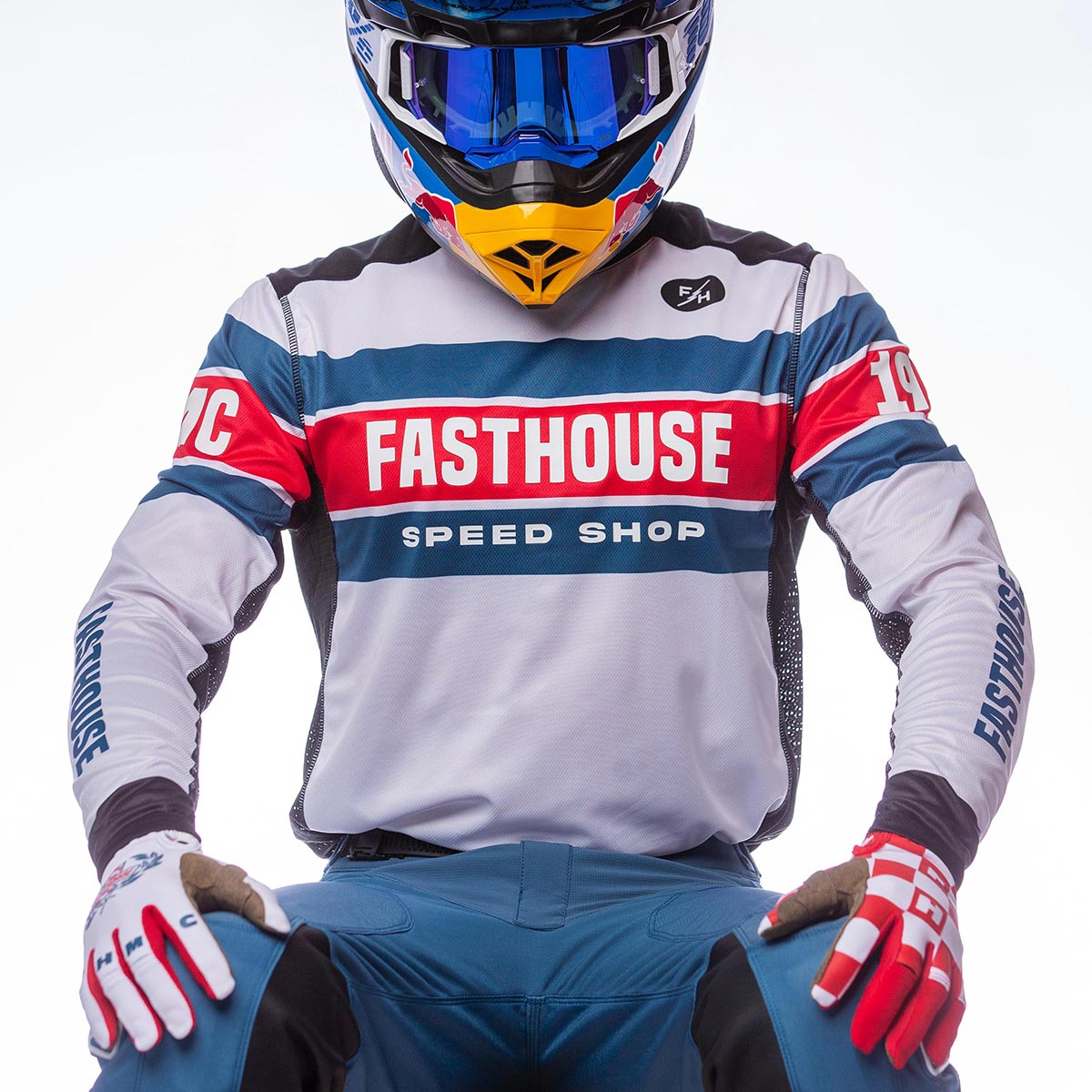 Grindhouse Analogue LS Jersey - White Fasthouse FH Brand / No Collab Fasthousedev