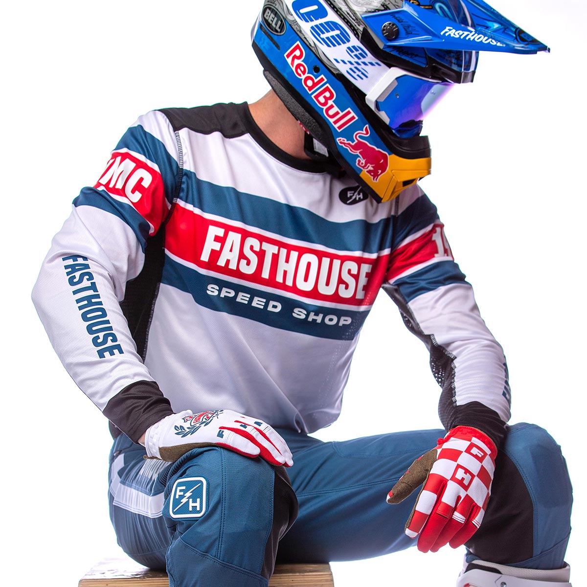 Grindhouse Analogue LS Jersey - White Fasthouse FH Brand / No Collab Fasthousedev