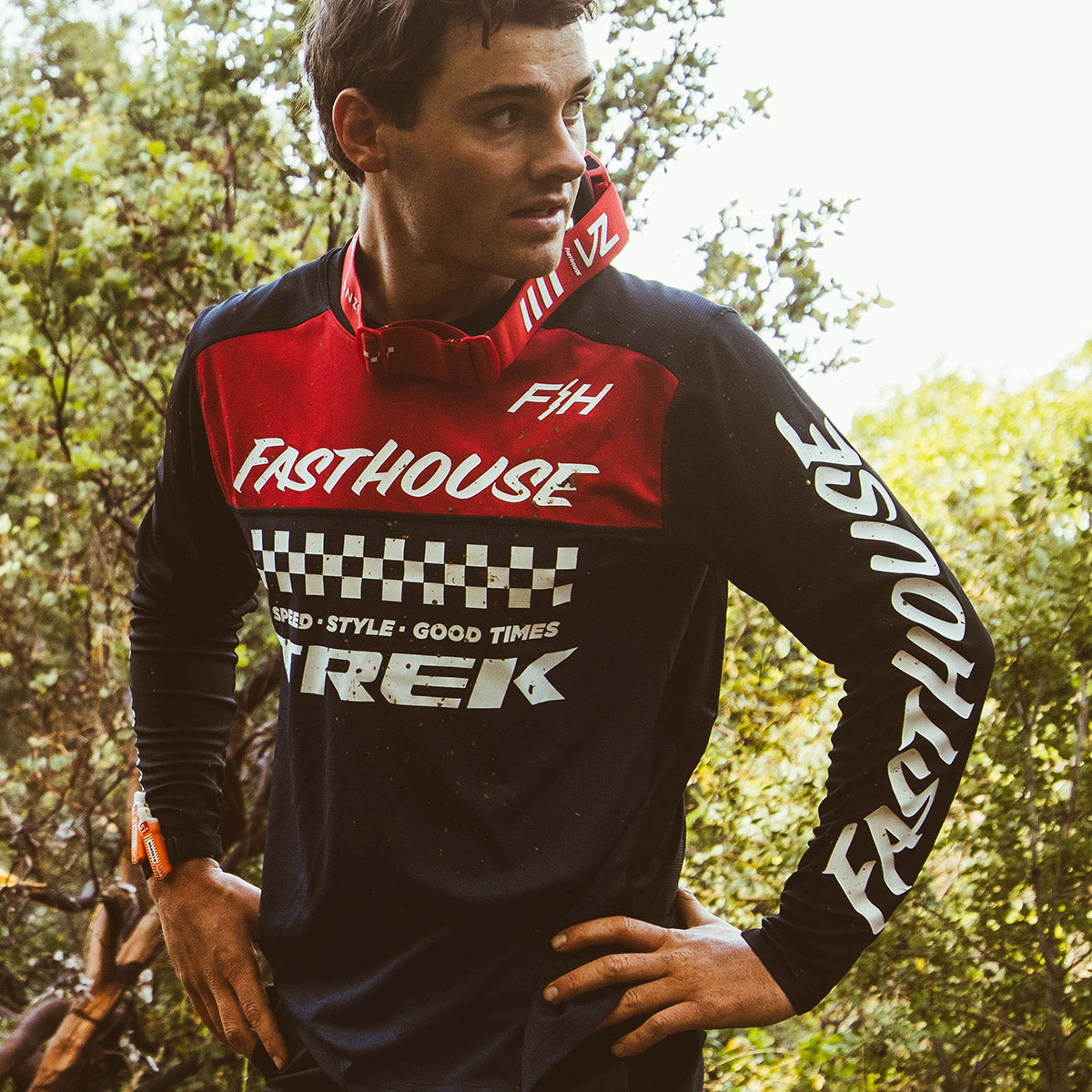 Alloy Mesa Long Sleeve Jersey - Heather Red/Navy